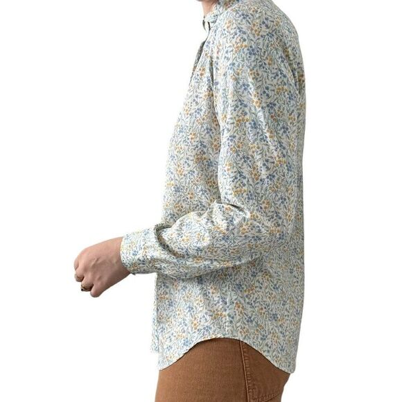 Vintage 1970s Pastel Floral Cottagecore Spring Hippie Blouse Sz S - Picture 7 of 9